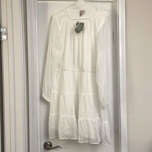 NEW H&M White Swiss Dot Dress